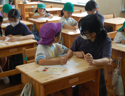 桜の聖母幼稚園の皆さんと交流しました