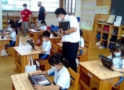 長崎市立矢上小学校「ＩＣＴ活用教育」の視察来校