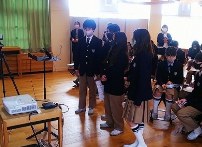 仙台白百合学園とのリモートでの交流学習
