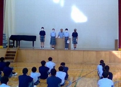 ２学期学級委員任命式