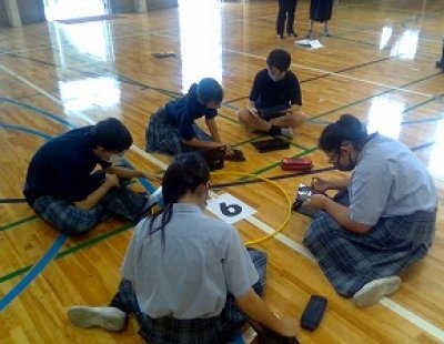 中学生が生徒心得ついての全体討議を行いました。