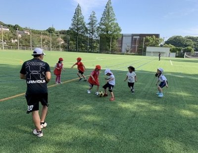 学童でサッカーを行いました！（ポップ体育教室）