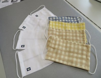 手作りマスクを作成しました。（中学校・家庭科）
