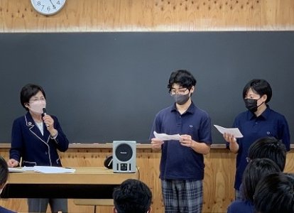 中学3年生　デートDV防止出前授業「いのちを見つめる強調月間」