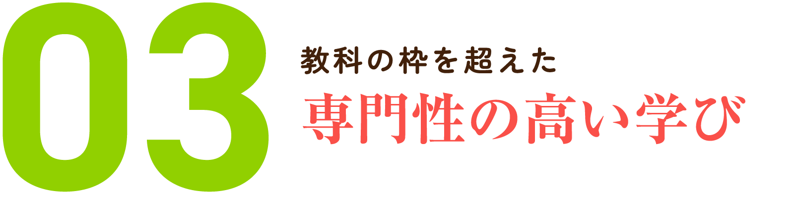 03.教科の枠を超えた専門性の高い学び